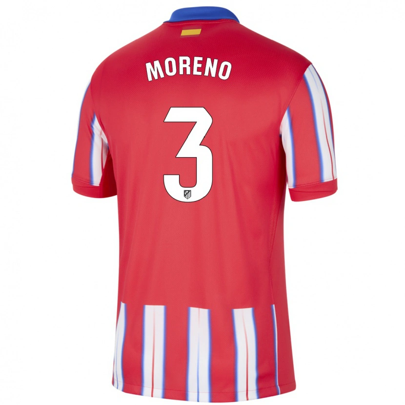 Danxen Barn Marco Moreno #3 Röd Vit Blå Hemmatröja Matchtröjor 2024/25 Tröjor T-Tröja