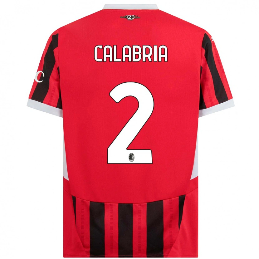 Danxen Barn Davide Calabria #2 Röd Svart Hemmatröja Matchtröjor 2024/25 Tröjor T-Tröja