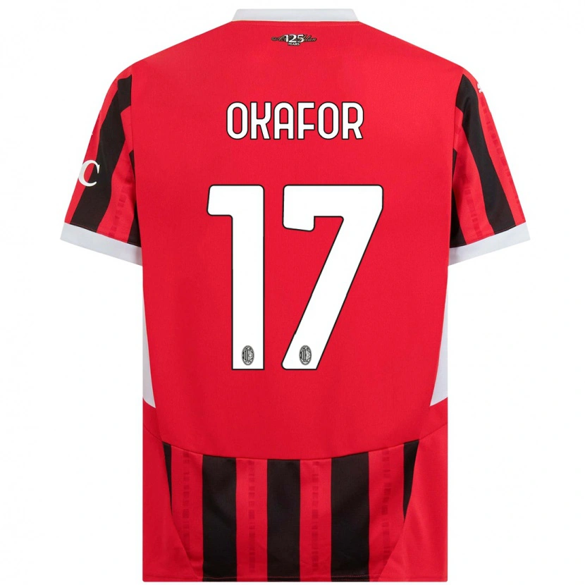Danxen Barn Noah Okafor #17 Röd Svart Hemmatröja Matchtröjor 2024/25 Tröjor T-Tröja