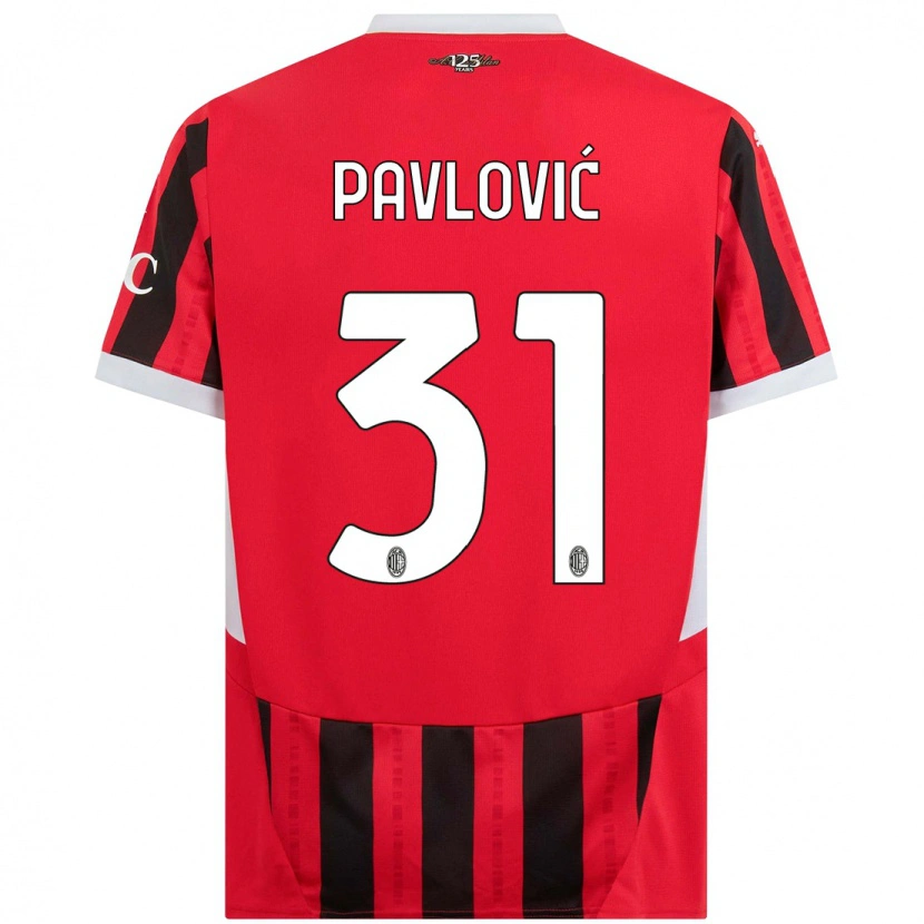 Danxen Barn Strahinja Pavlović #31 Röd Svart Hemmatröja Matchtröjor 2024/25 Tröjor T-Tröja