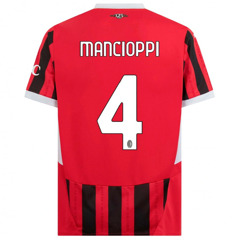 Danxen Barn Tommaso Mancioppi #4 Röd Svart Hemmatröja Matchtröjor 2024/25 Tröjor T-Tröja