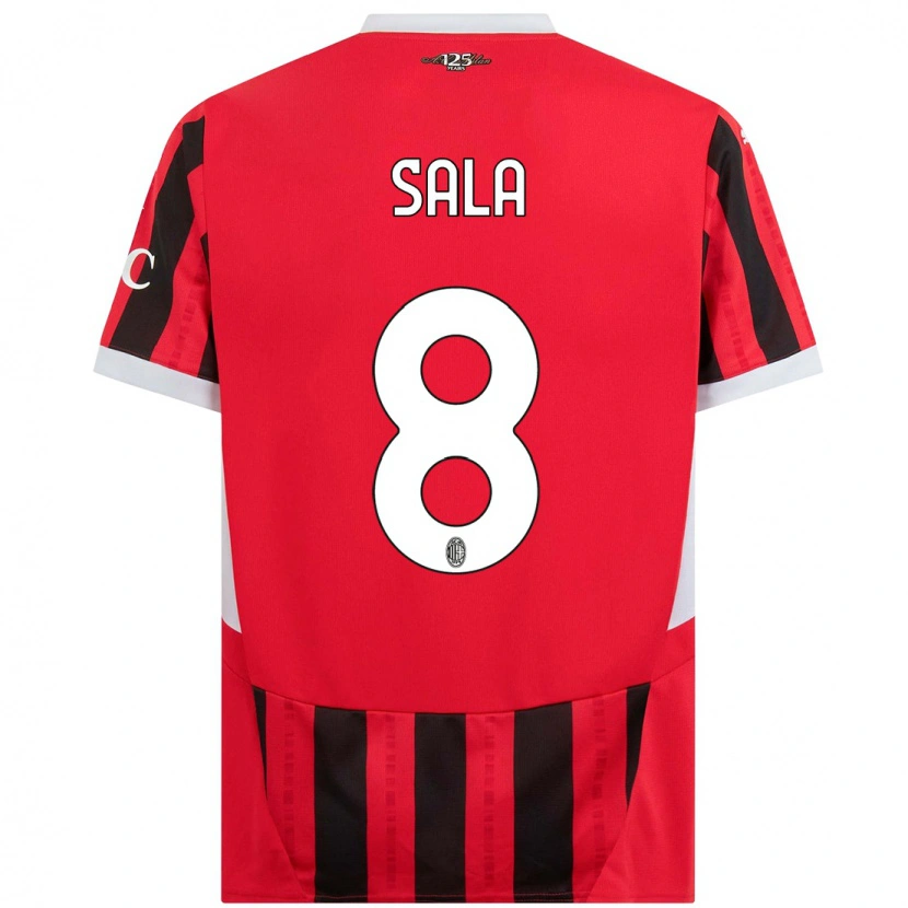 Danxen Barn Emanuele Sala #8 Röd Svart Hemmatröja Matchtröjor 2024/25 Tröjor T-Tröja