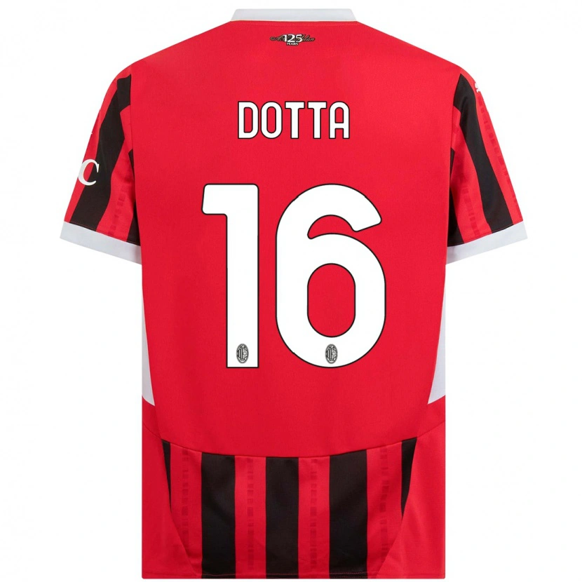 Danxen Barn Cristiano Dotta #16 Röd Svart Hemmatröja Matchtröjor 2024/25 Tröjor T-Tröja