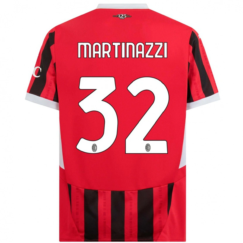 Danxen Barn Luca Martinazzi #32 Röd Svart Hemmatröja Matchtröjor 2024/25 Tröjor T-Tröja
