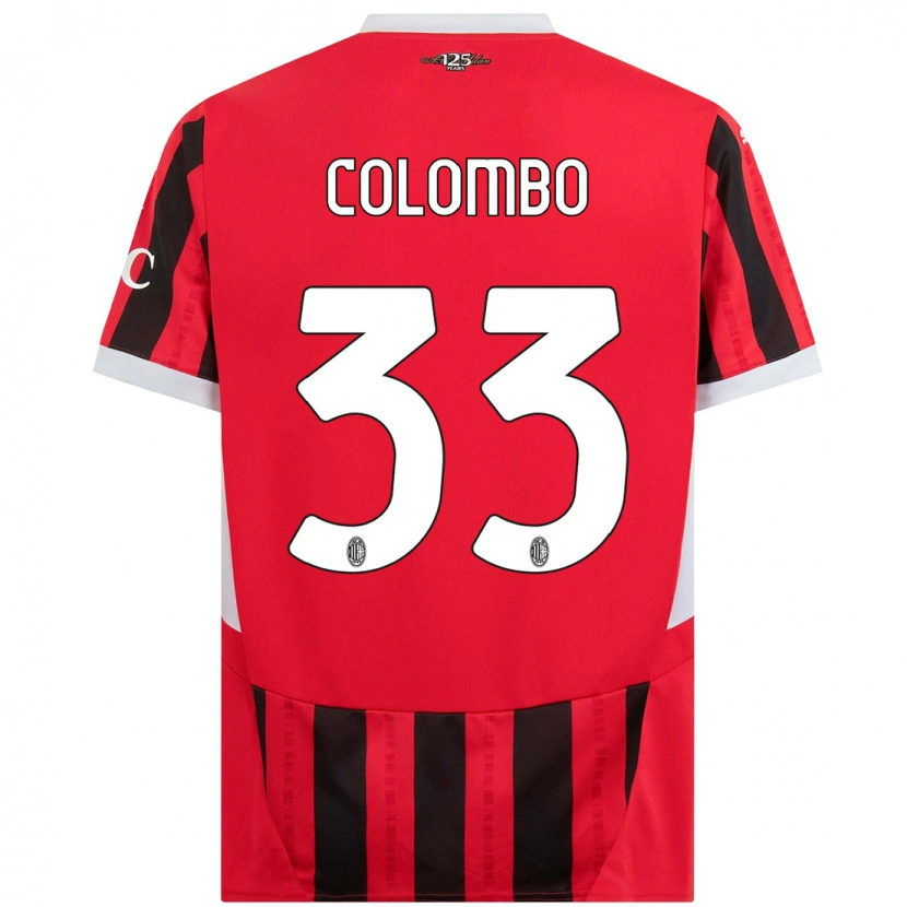 Danxen Barn Federico Colombo #33 Röd Svart Hemmatröja Matchtröjor 2024/25 Tröjor T-Tröja