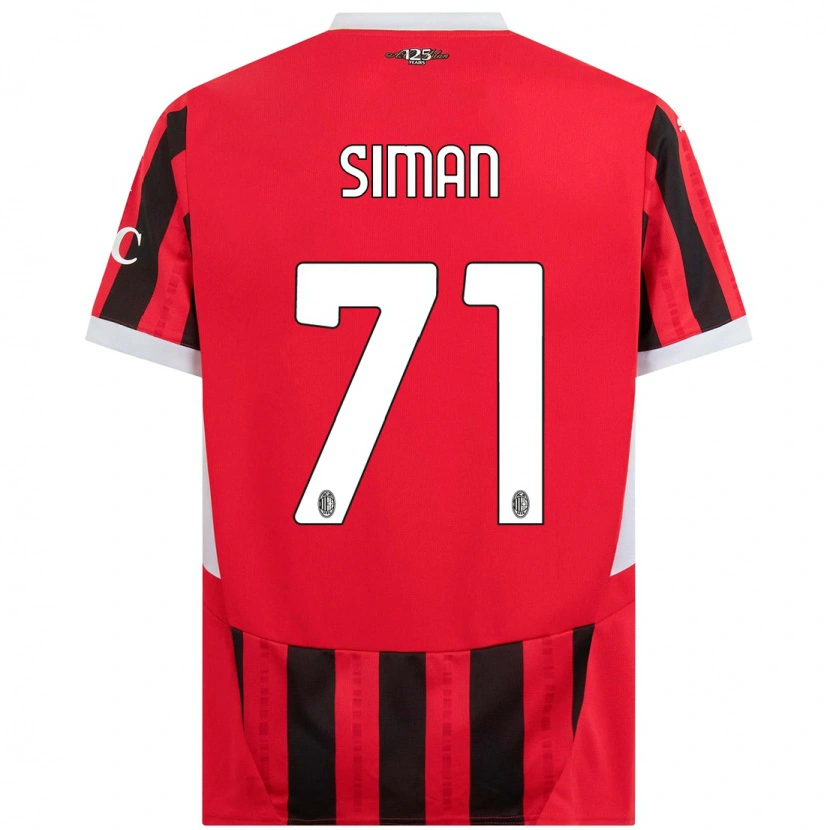 Danxen Barn Alexandru Șiman #71 Röd Svart Hemmatröja Matchtröjor 2024/25 Tröjor T-Tröja