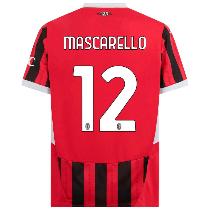 Danxen Barn Marta Mascarello #12 Röd Svart Hemmatröja Matchtröjor 2024/25 Tröjor T-Tröja