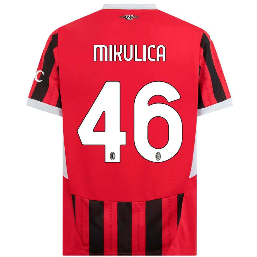Danxen Barn Petra Mikulica #46 Röd Svart Hemmatröja Matchtröjor 2024/25 Tröjor T-Tröja