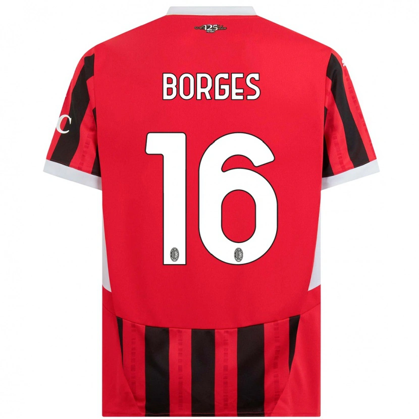 Danxen Barn Lenny Borges #16 Röd Svart Hemmatröja Matchtröjor 2024/25 Tröjor T-Tröja