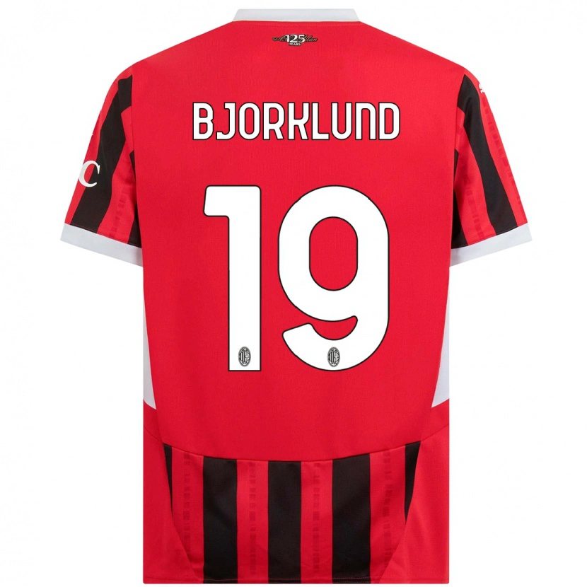 Danxen Barn Lukas Bjorklund #19 Röd Svart Hemmatröja Matchtröjor 2024/25 Tröjor T-Tröja