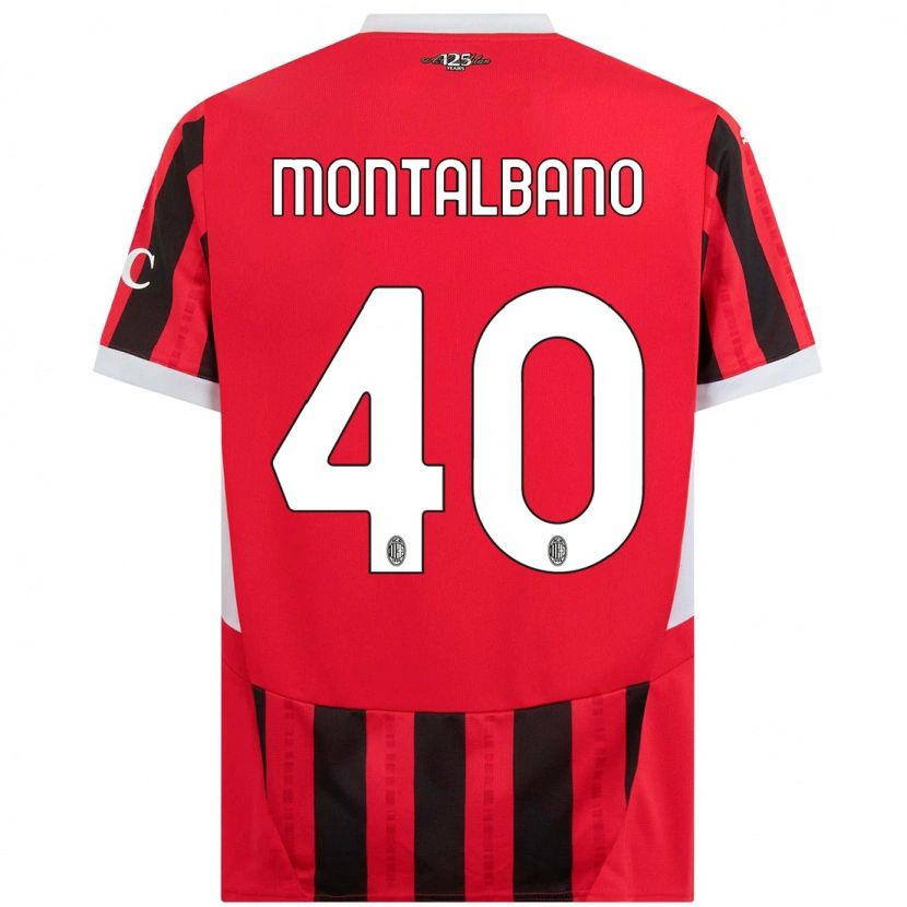 Danxen Barn Nicolo Montalbano #40 Röd Svart Hemmatröja Matchtröjor 2024/25 Tröjor T-Tröja