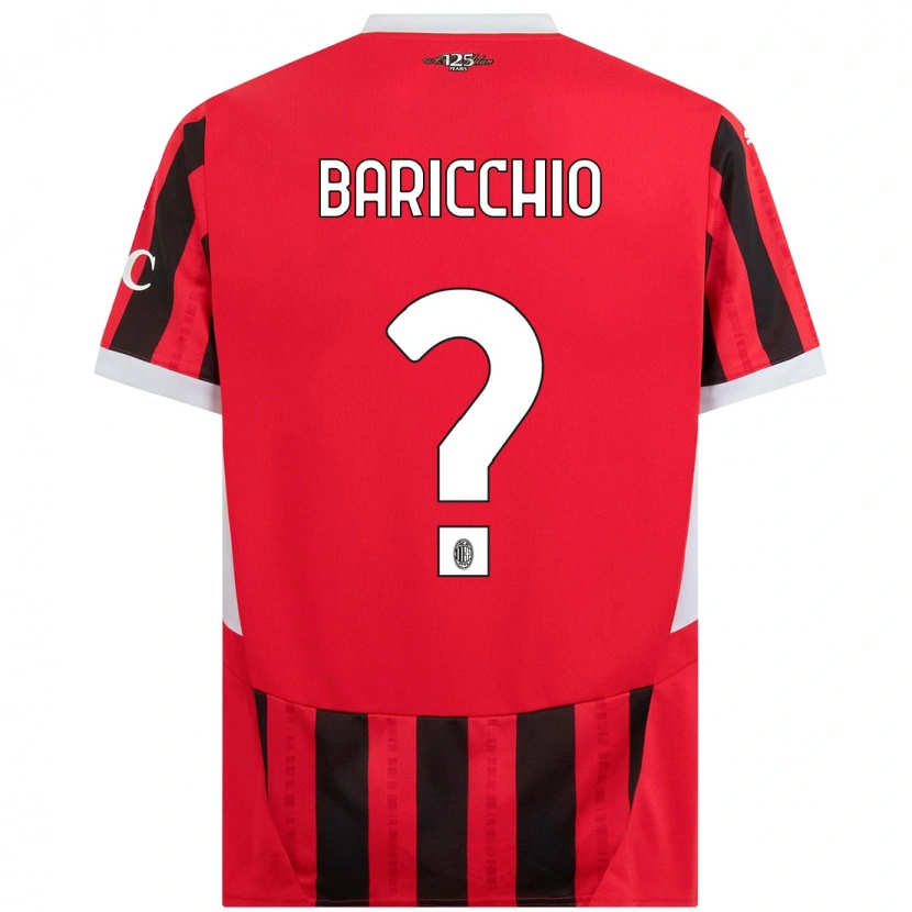 Danxen Barn Luca Baricchio #0 Röd Svart Hemmatröja Matchtröjor 2024/25 Tröjor T-Tröja