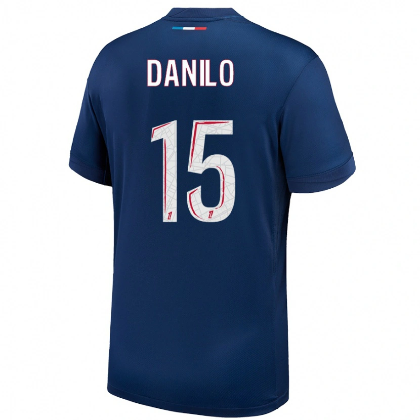 Danxen Barn Danilo Pereira #15 Marinblå Vit Hemmatröja Matchtröjor 2024/25 Tröjor T-Tröja