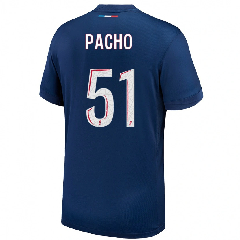 Danxen Barn Willian Pacho #51 Marinblå Vit Hemmatröja Matchtröjor 2024/25 Tröjor T-Tröja