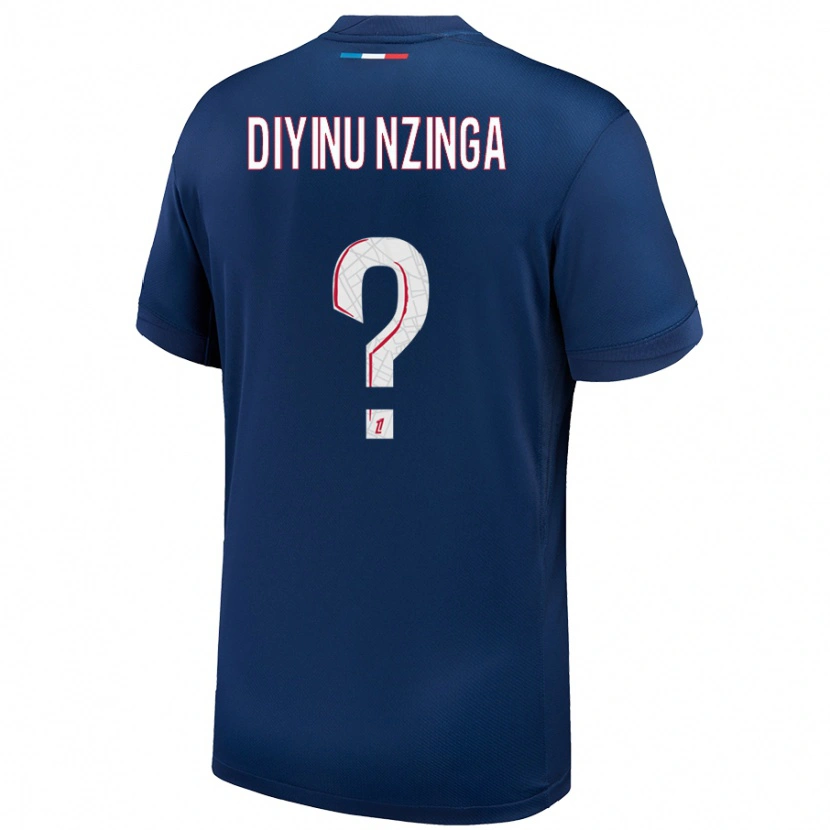 Danxen Barn Vainqueur Diyinu Nzinga #0 Marinblå Vit Hemmatröja Matchtröjor 2024/25 Tröjor T-Tröja