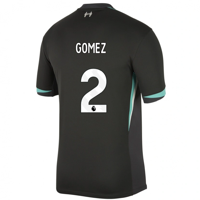 Danxen Barn Joe Gomez #2 Svart Antracit Vit Bortatröja Matchtröjor 2024/25 Tröjor T-Tröja
