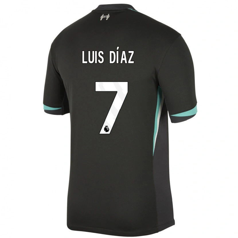 Danxen Barn Luis Díaz #7 Svart Antracit Vit Bortatröja Matchtröjor 2024/25 Tröjor T-Tröja