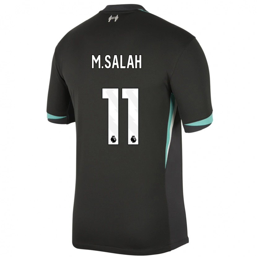 Danxen Barn Mohamed Salah #11 Svart Antracit Vit Bortatröja Matchtröjor 2024/25 Tröjor T-Tröja