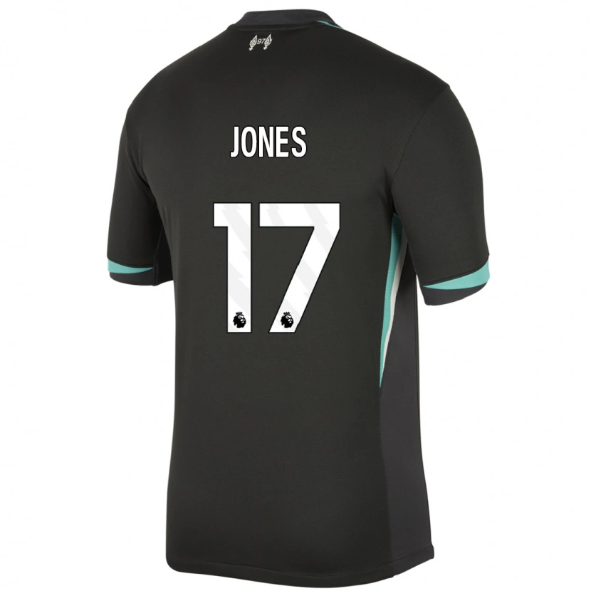 Danxen Barn Curtis Jones #17 Svart Antracit Vit Bortatröja Matchtröjor 2024/25 Tröjor T-Tröja