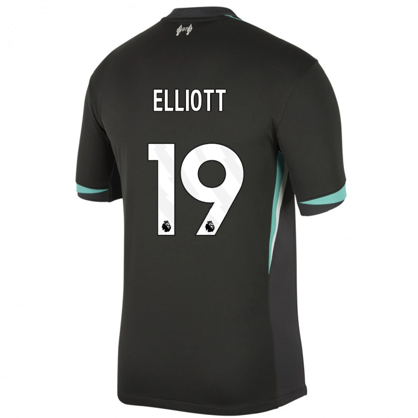 Danxen Barn Harvey Elliott #19 Svart Antracit Vit Bortatröja Matchtröjor 2024/25 Tröjor T-Tröja