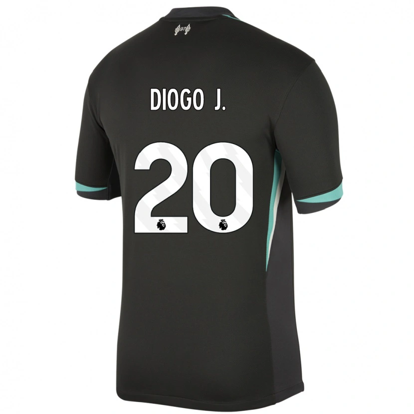 Danxen Barn Diogo Jota #20 Svart Antracit Vit Bortatröja Matchtröjor 2024/25 Tröjor T-Tröja