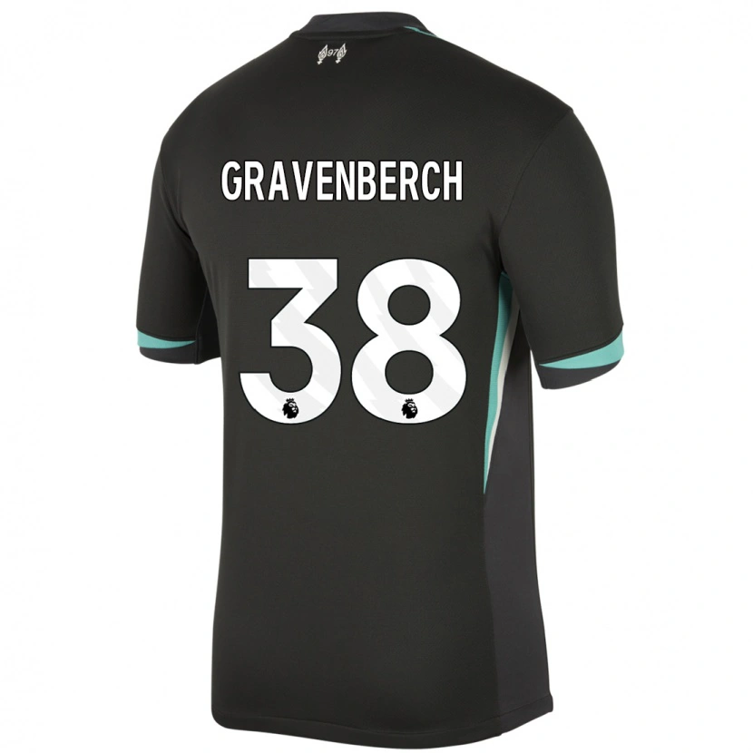 Danxen Barn Ryan Gravenberch #38 Svart Antracit Vit Bortatröja Matchtröjor 2024/25 Tröjor T-Tröja