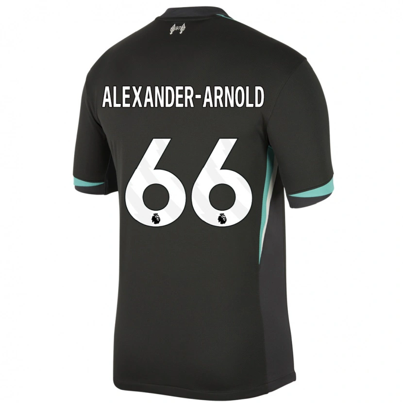 Danxen Barn Trent Alexander-Arnold #66 Svart Antracit Vit Bortatröja Matchtröjor 2024/25 Tröjor T-Tröja