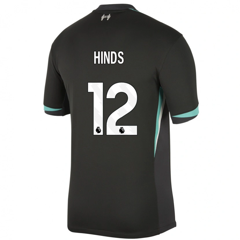 Danxen Barn Taylor Hinds #12 Svart Antracit Vit Bortatröja Matchtröjor 2024/25 Tröjor T-Tröja