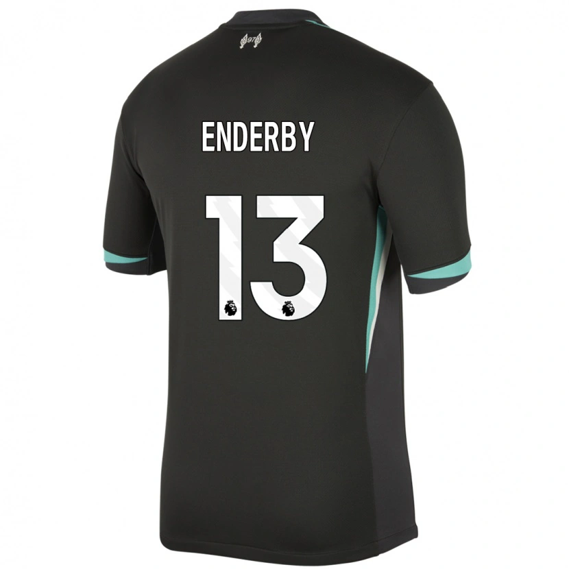 Danxen Barn Mia Enderby #13 Svart Antracit Vit Bortatröja Matchtröjor 2024/25 Tröjor T-Tröja