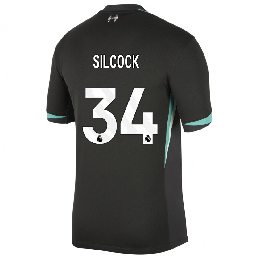 Danxen Barn Hannah Silcock #34 Svart Antracit Vit Bortatröja Matchtröjor 2024/25 Tröjor T-Tröja