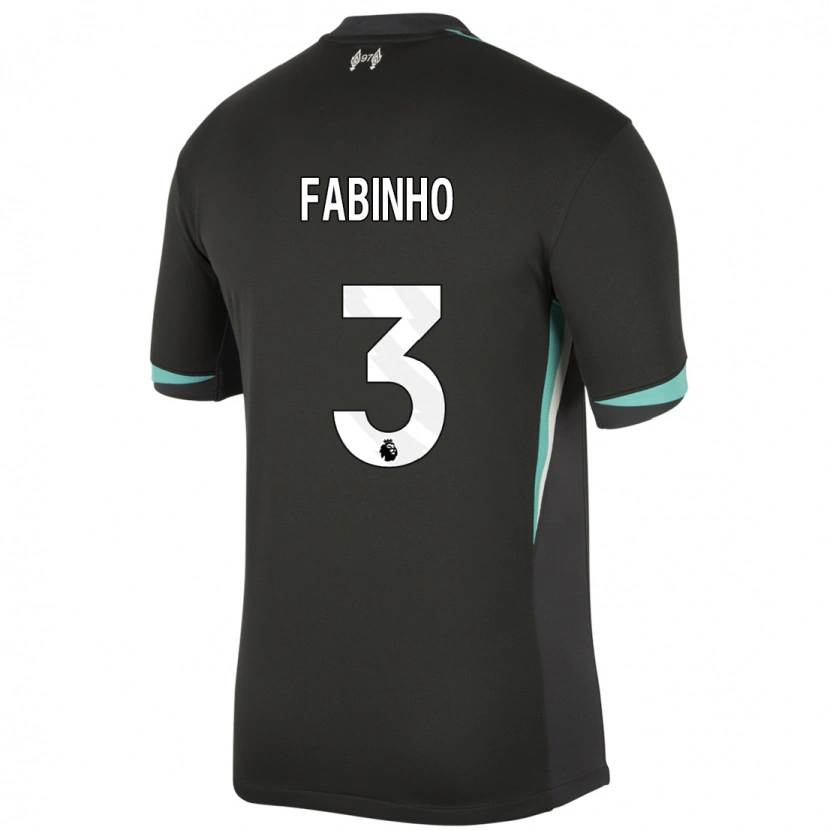 Danxen Barn Fabinho #3 Svart Antracit Vit Bortatröja Matchtröjor 2024/25 Tröjor T-Tröja