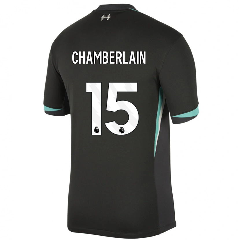 Danxen Barn Alex Oxlade Chamberlain #15 Svart Antracit Vit Bortatröja Matchtröjor 2024/25 Tröjor T-Tröja