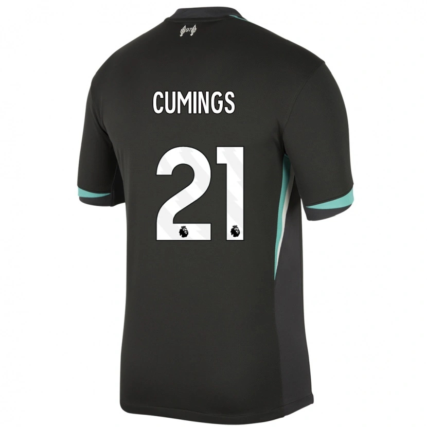 Danxen Barn Eartha Cumings #21 Svart Antracit Vit Bortatröja Matchtröjor 2024/25 Tröjor T-Tröja