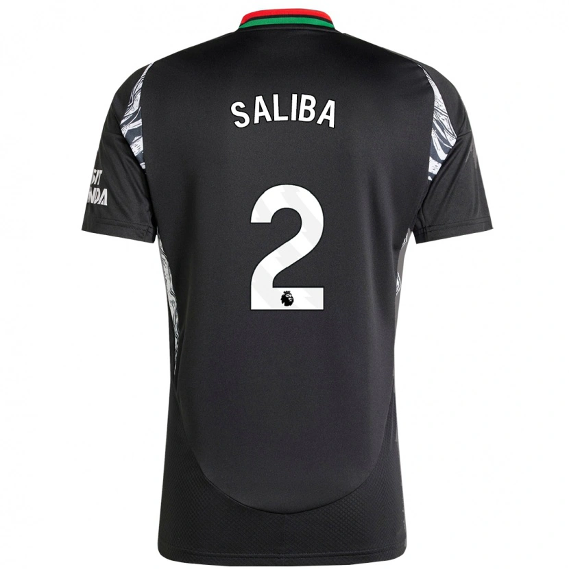 Danxen Barn William Saliba #2 Svart Bortatröja Matchtröjor 2024/25 Tröjor T-Tröja