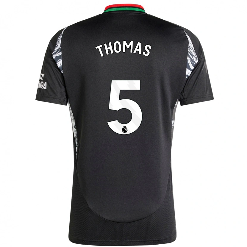 Danxen Barn Thomas Partey #5 Svart Bortatröja Matchtröjor 2024/25 Tröjor T-Tröja