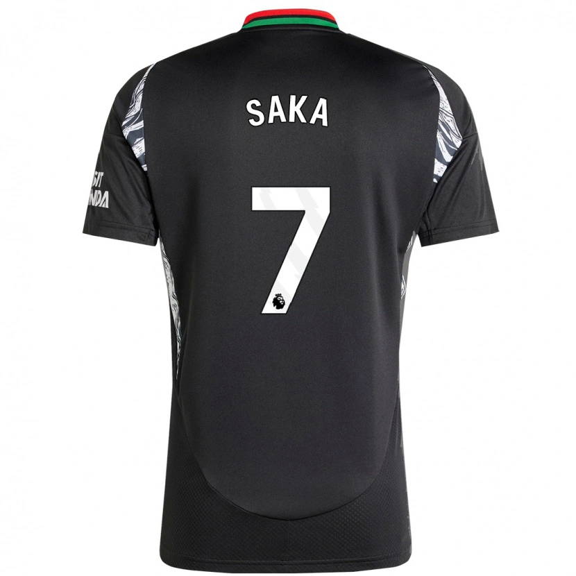 Danxen Barn Bukayo Saka #7 Svart Bortatröja Matchtröjor 2024/25 Tröjor T-Tröja