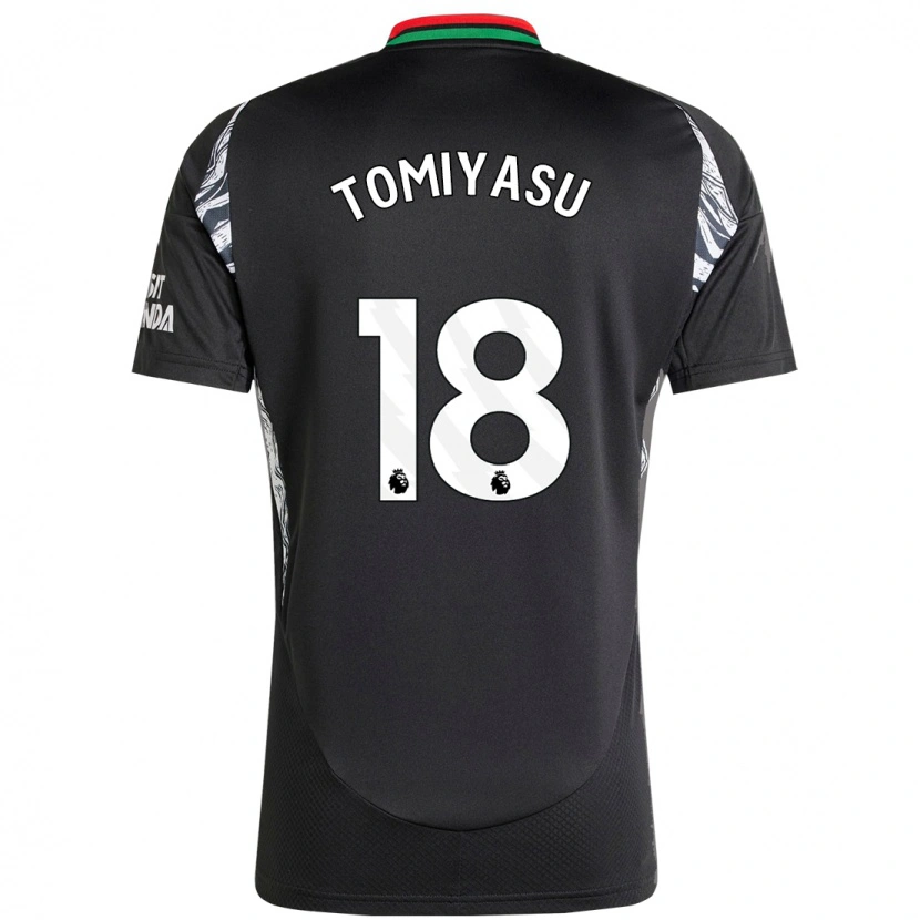 Danxen Barn Takehiro Tomiyasu #18 Svart Bortatröja Matchtröjor 2024/25 Tröjor T-Tröja