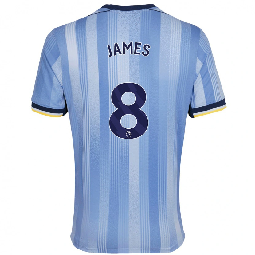 Danxen Barn Angharad James #8 Ljusblå Bortatröja Matchtröjor 2024/25 Tröjor T-Tröja