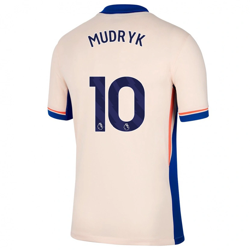 Danxen Barn Mykhaylo Mudryk #10 Ljus Beige Bortatröja Matchtröjor 2024/25 Tröjor T-Tröja
