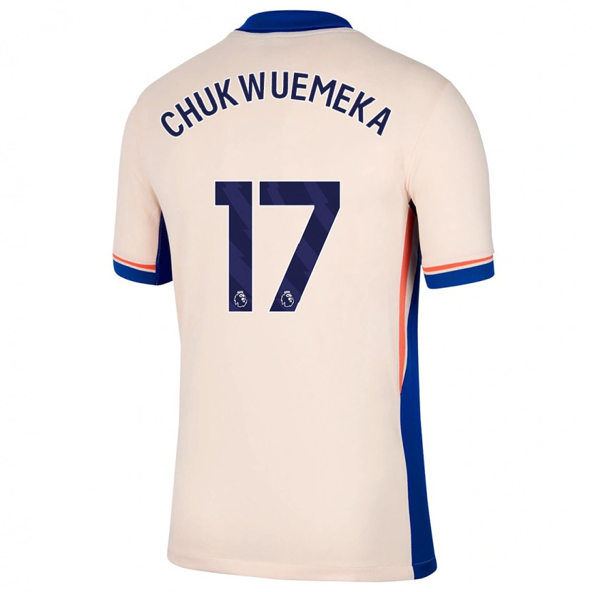Danxen Barn Carney Chukwuemeka #17 Ljus Beige Bortatröja Matchtröjor 2024/25 Tröjor T-Tröja