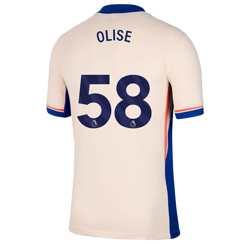 Danxen Barn Richard Olise #58 Ljus Beige Bortatröja Matchtröjor 2024/25 Tröjor T-Tröja