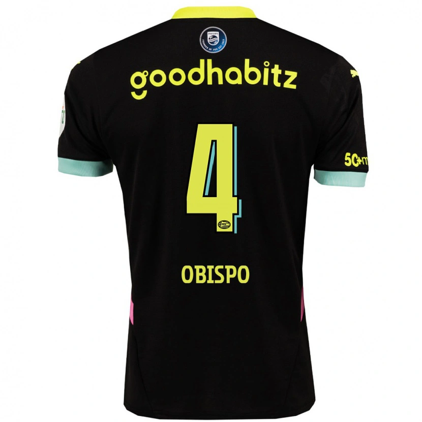 Danxen Barn Armando Obispo #4 Svart Gul Bortatröja Matchtröjor 2024/25 Tröjor T-Tröja