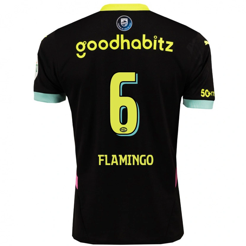 Danxen Barn Ryan Flamingo #6 Svart Gul Bortatröja Matchtröjor 2024/25 Tröjor T-Tröja