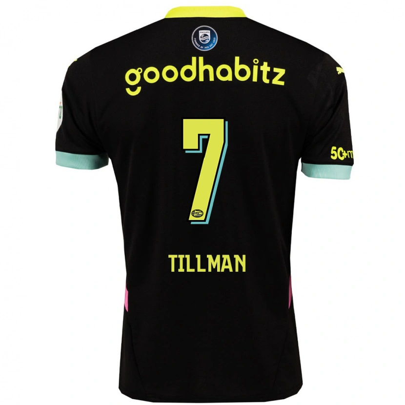 Danxen Barn Malik Tillman #7 Svart Gul Bortatröja Matchtröjor 2024/25 Tröjor T-Tröja
