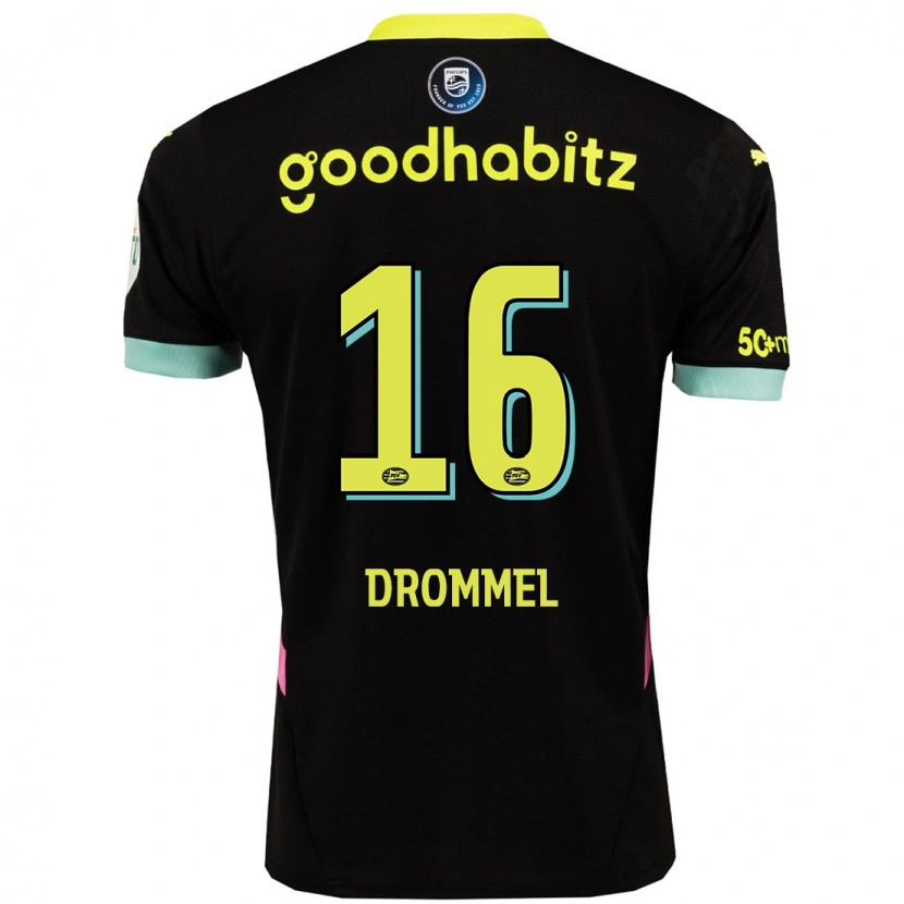 Danxen Barn Joël Drommel #16 Svart Gul Bortatröja Matchtröjor 2024/25 Tröjor T-Tröja