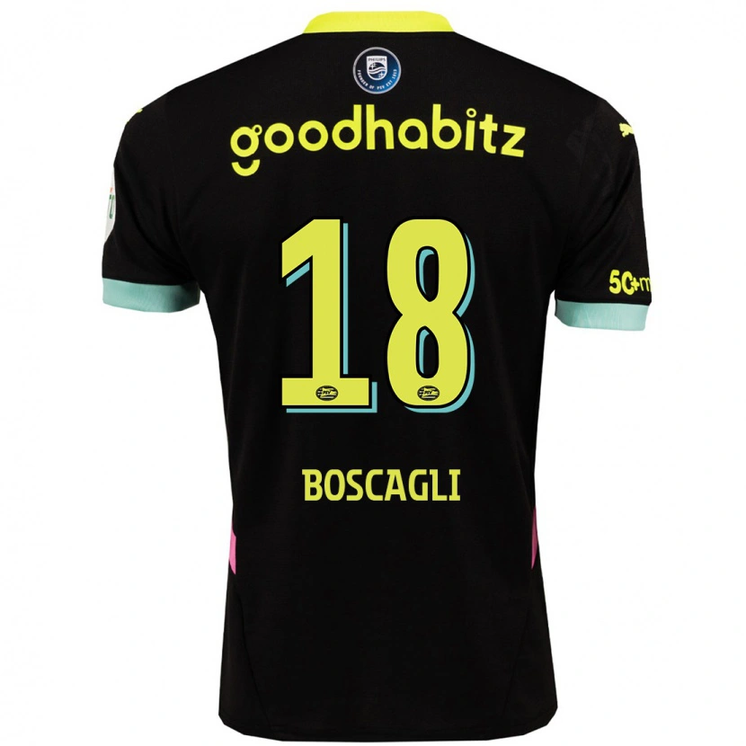 Danxen Barn Olivier Boscagli #18 Svart Gul Bortatröja Matchtröjor 2024/25 Tröjor T-Tröja