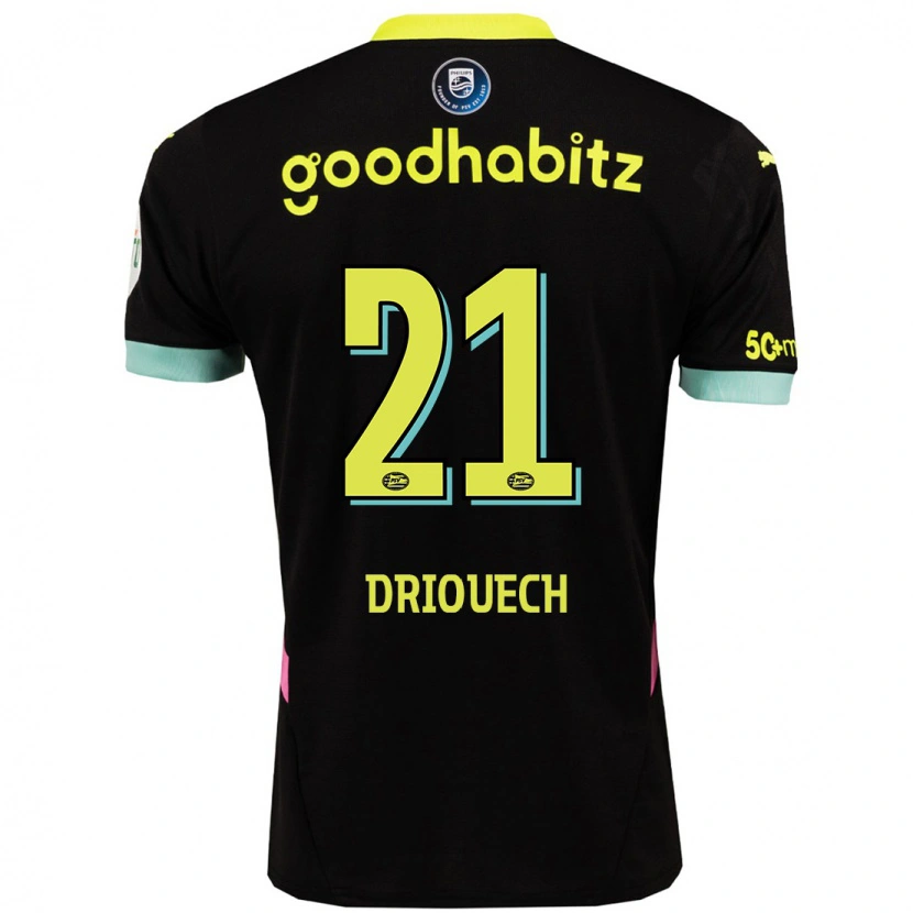 Danxen Barn Couhaib Driouech #21 Svart Gul Bortatröja Matchtröjor 2024/25 Tröjor T-Tröja