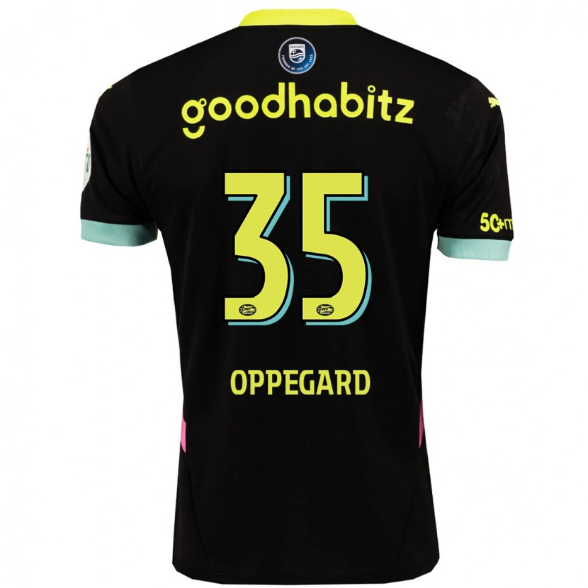 Danxen Barn Fredrik Oppegård #35 Svart Gul Bortatröja Matchtröjor 2024/25 Tröjor T-Tröja