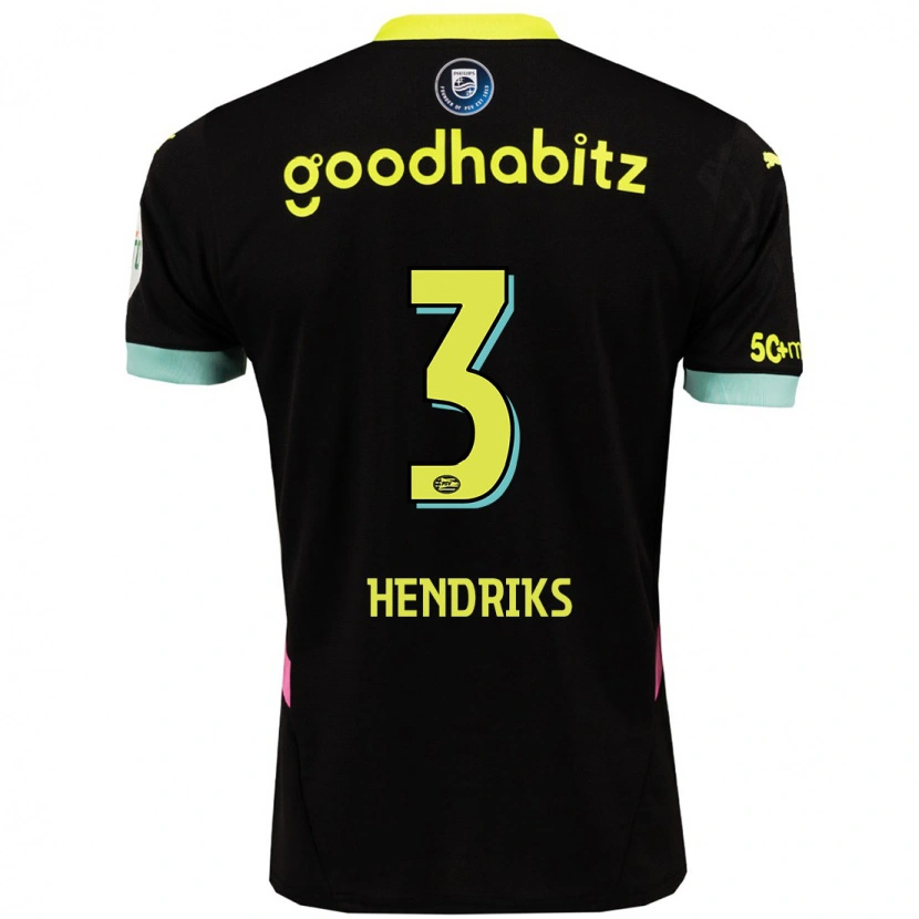 Danxen Barn Gwyneth Hendriks #3 Svart Gul Bortatröja Matchtröjor 2024/25 Tröjor T-Tröja