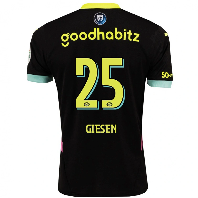 Danxen Barn Suzanne Giesen #25 Svart Gul Bortatröja Matchtröjor 2024/25 Tröjor T-Tröja